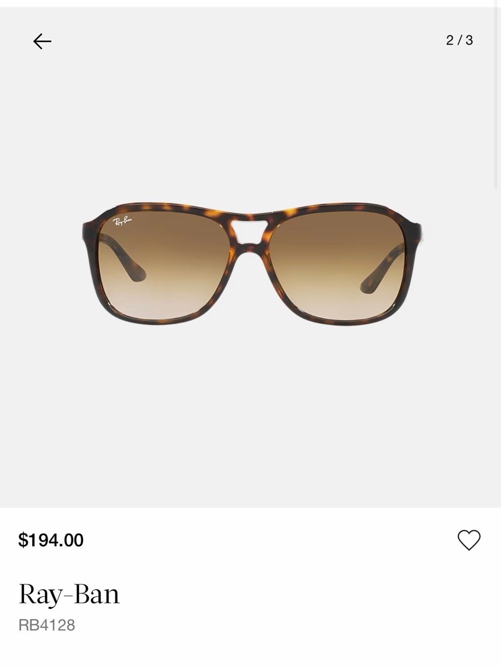 Ray-Ban Tortoise Frame Sunglasses with Brown Lenses - Picture 9 of 12
